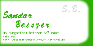 sandor beiszer business card